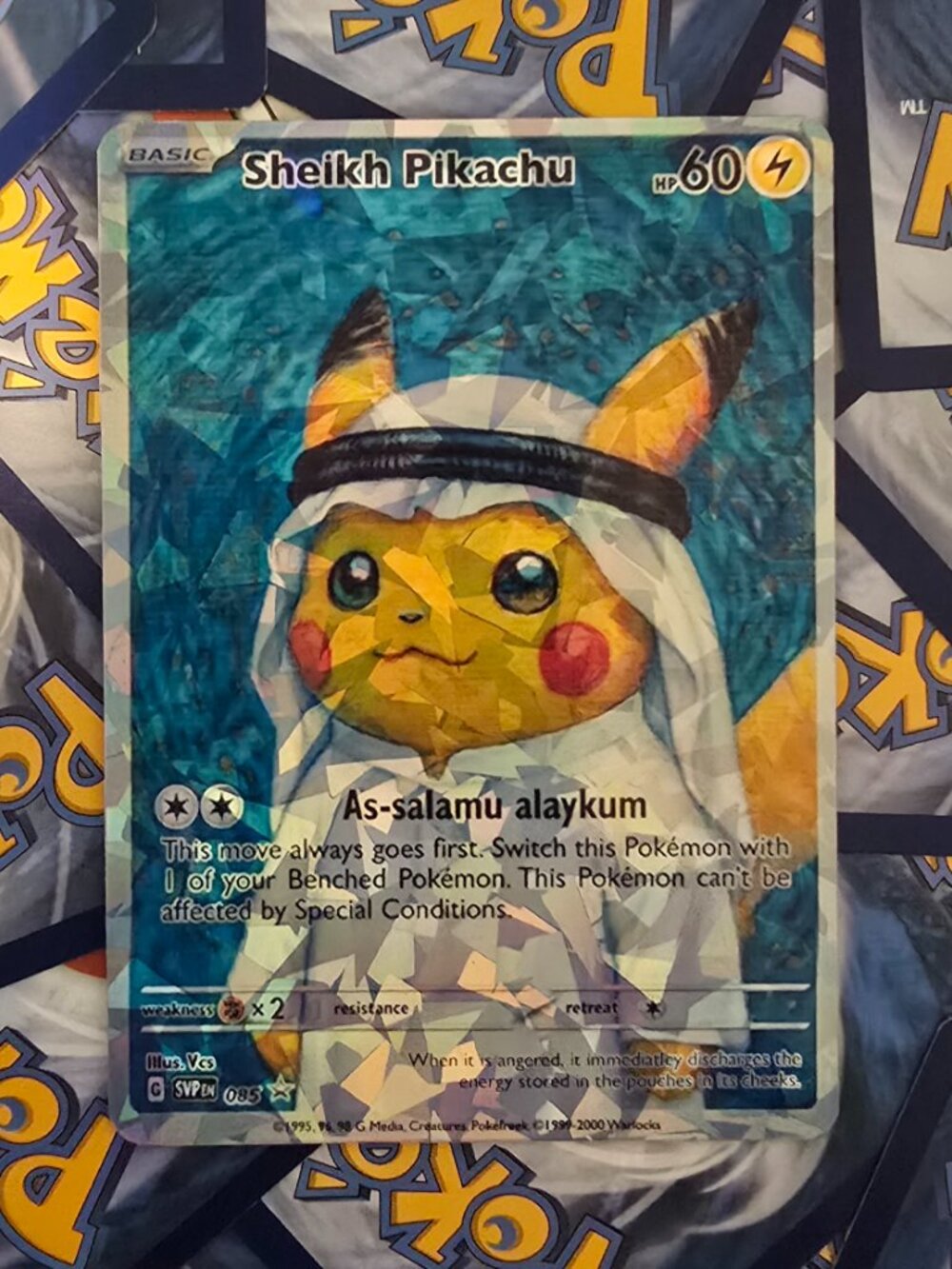 Sheikh Pikachu Pokemon Card - Sheikhachu!
